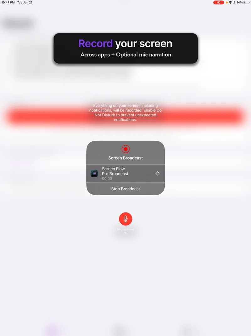 Record your screen — across apps with optional mic narration
